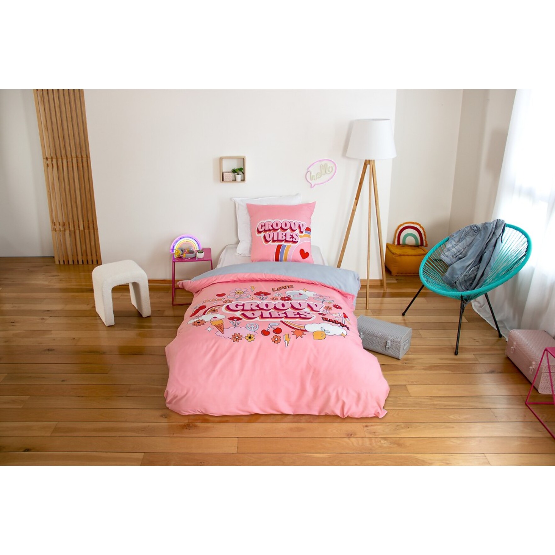 Parure de lit enfant 100% microfibre - GROOVY VIBES