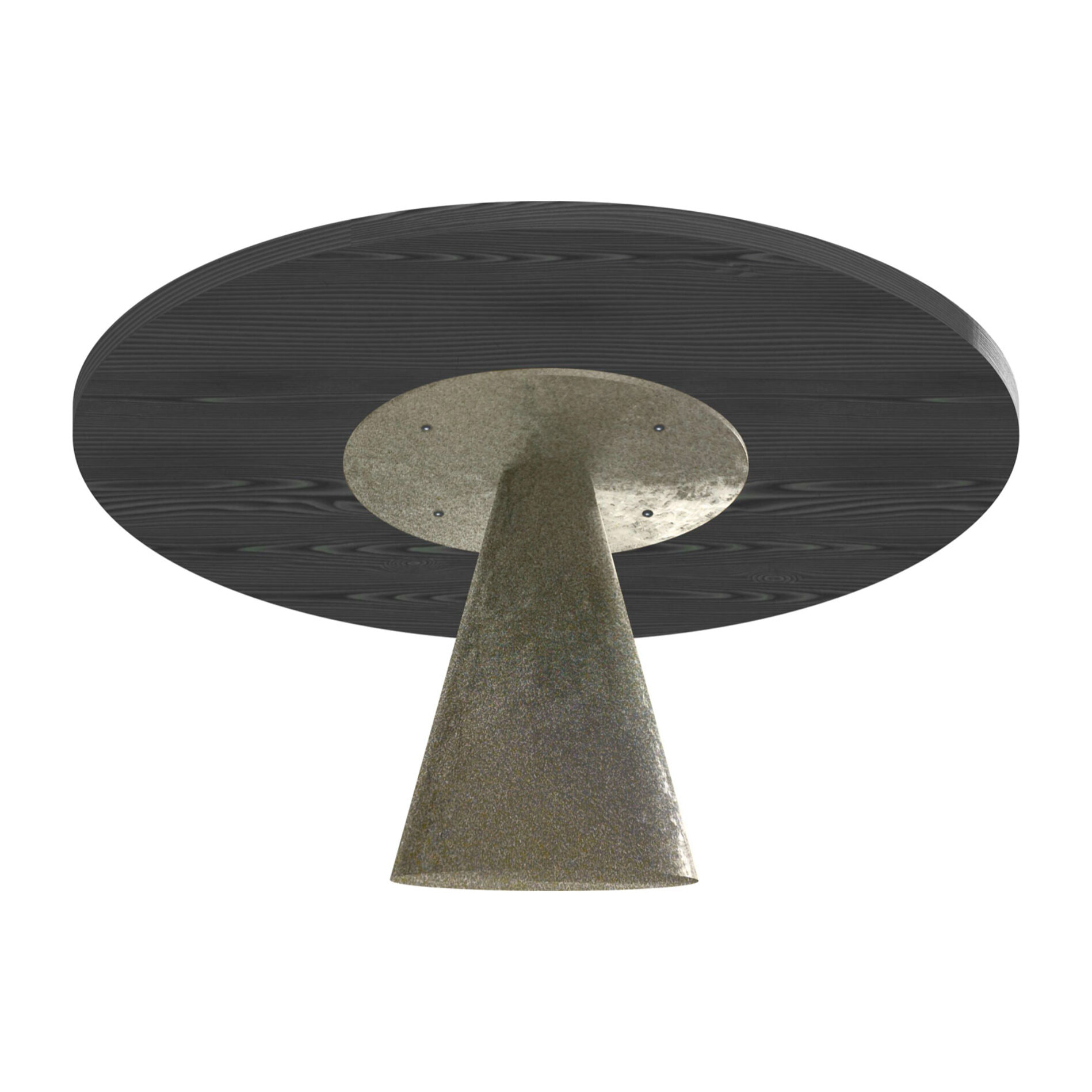 Artù Brass - Tavolo da pranzo rotondo Ø 120 cm in legno laminato con base a cono in metallo, top nero