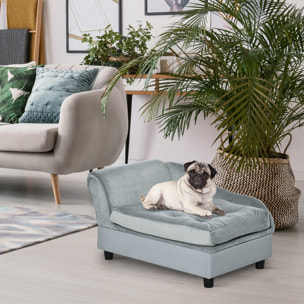 Pawhut Canapé Chien Chat Coussin d'assise Amovible 76 x 45 x 41,5 cm Bleu