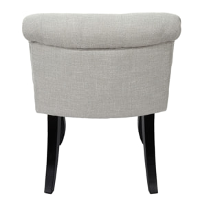 Fauteuil Eleonor Noir Tissu Gris