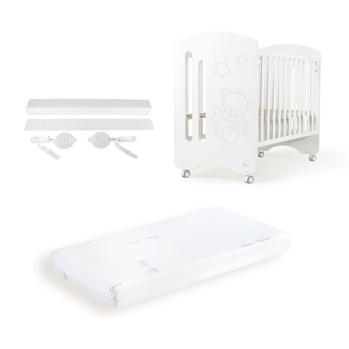 Cuna Lovely Premium Blanca con Colchón y Kit Colecho