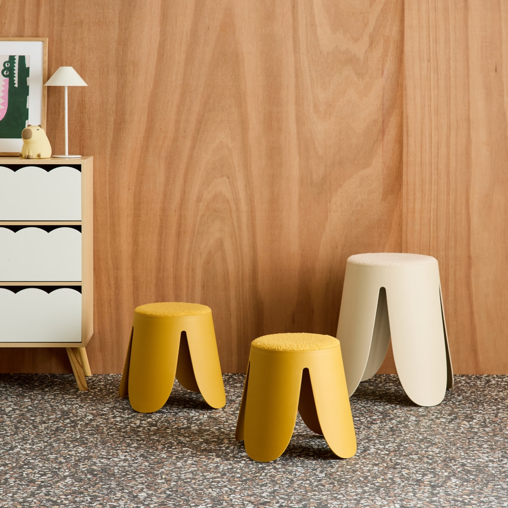 Tabouret empilable enfant bouclette texturée (lot de 2) NIKI KIDS