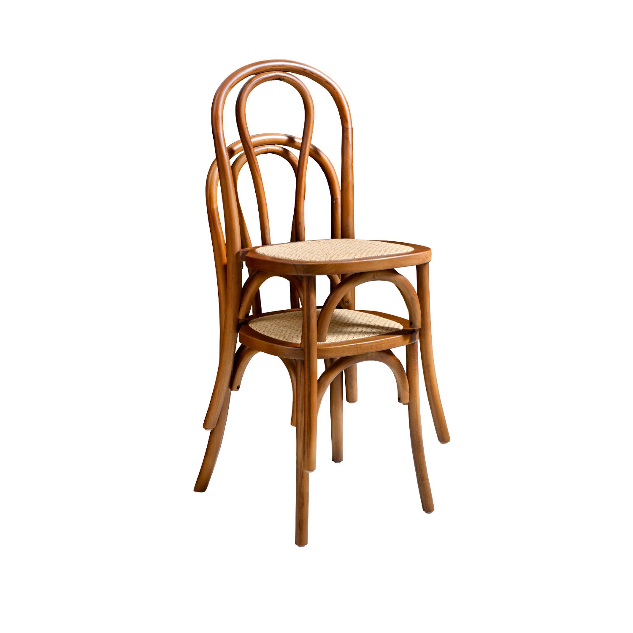 Chaise vintage bois et rotin (lot de 4) BASTILLE