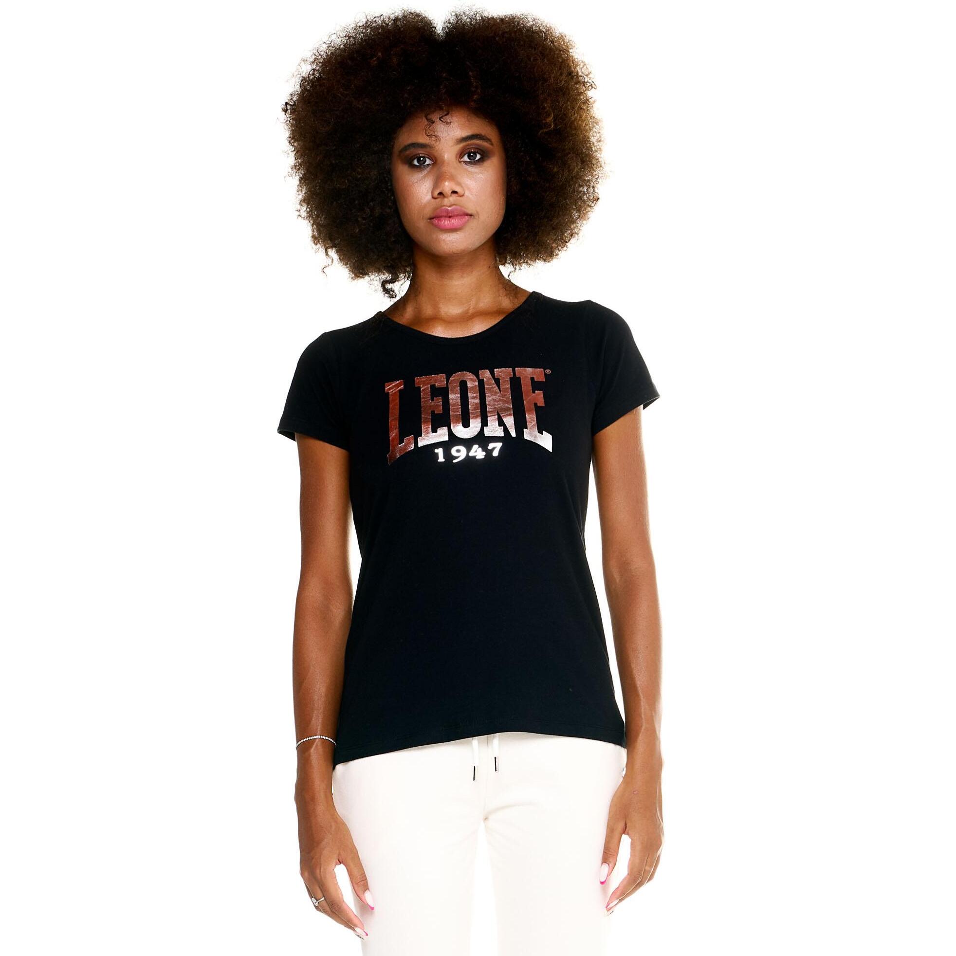 T-shirt Leone donna con maniche corte e logo grande Basic