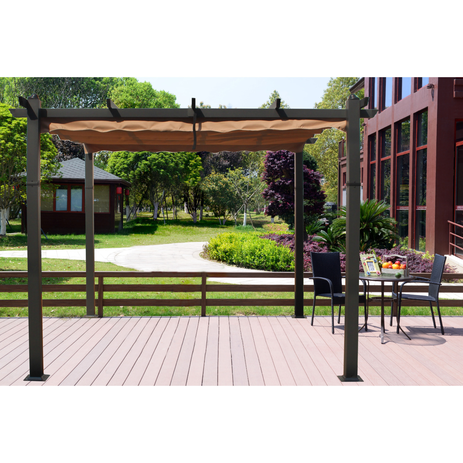 Pergola taupe 3x3m en aluminium - YORo