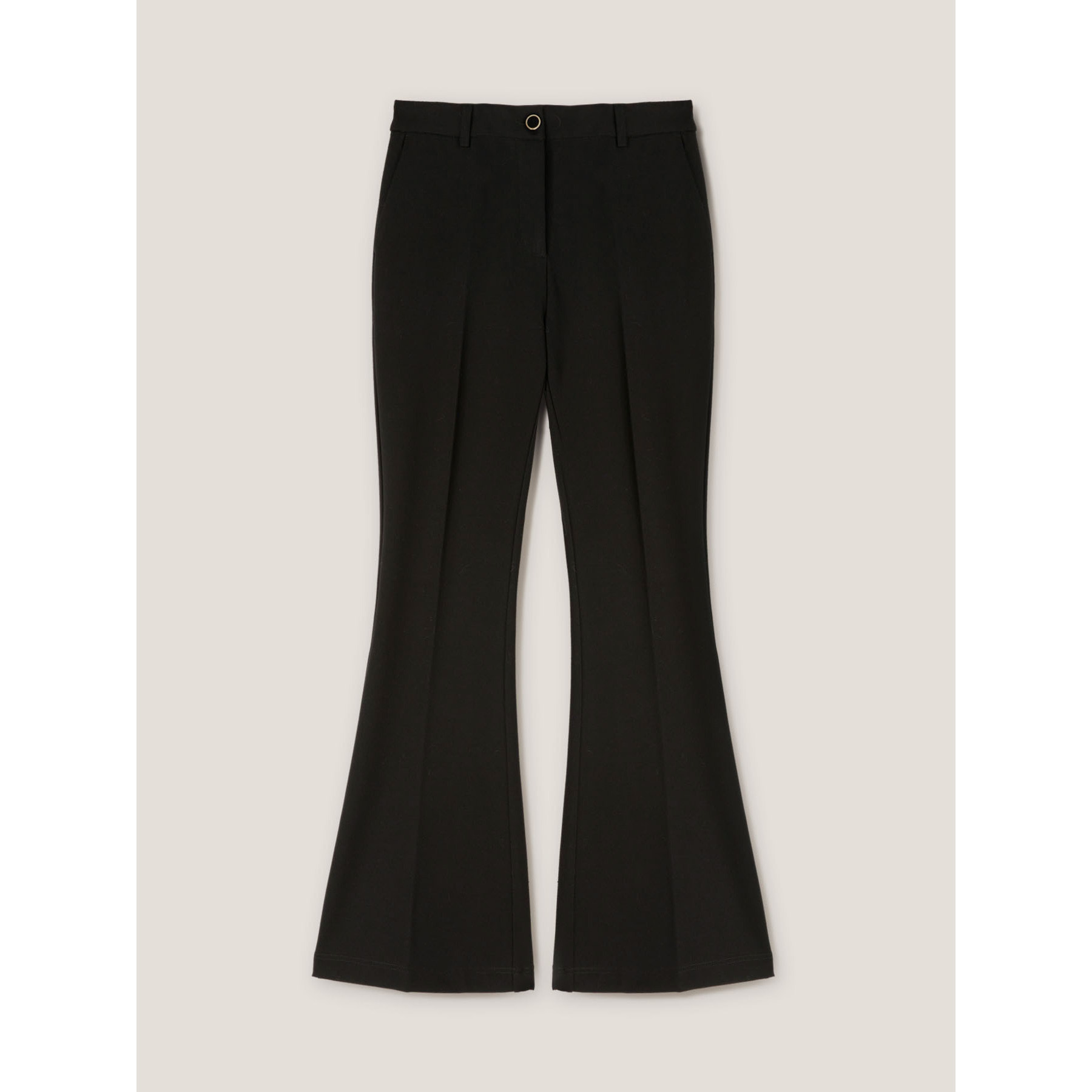 Motivi - Pantalones flare de punto milano - Negro