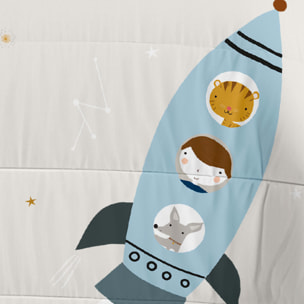 Edredón Nórdico Estampado - Infantil - 100% Algodón - 200 gr/m² con Tacto Pluma - Viaje Espacial