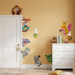 Stickers Muraux décoration adhésifs animaux de la savane pour enfants