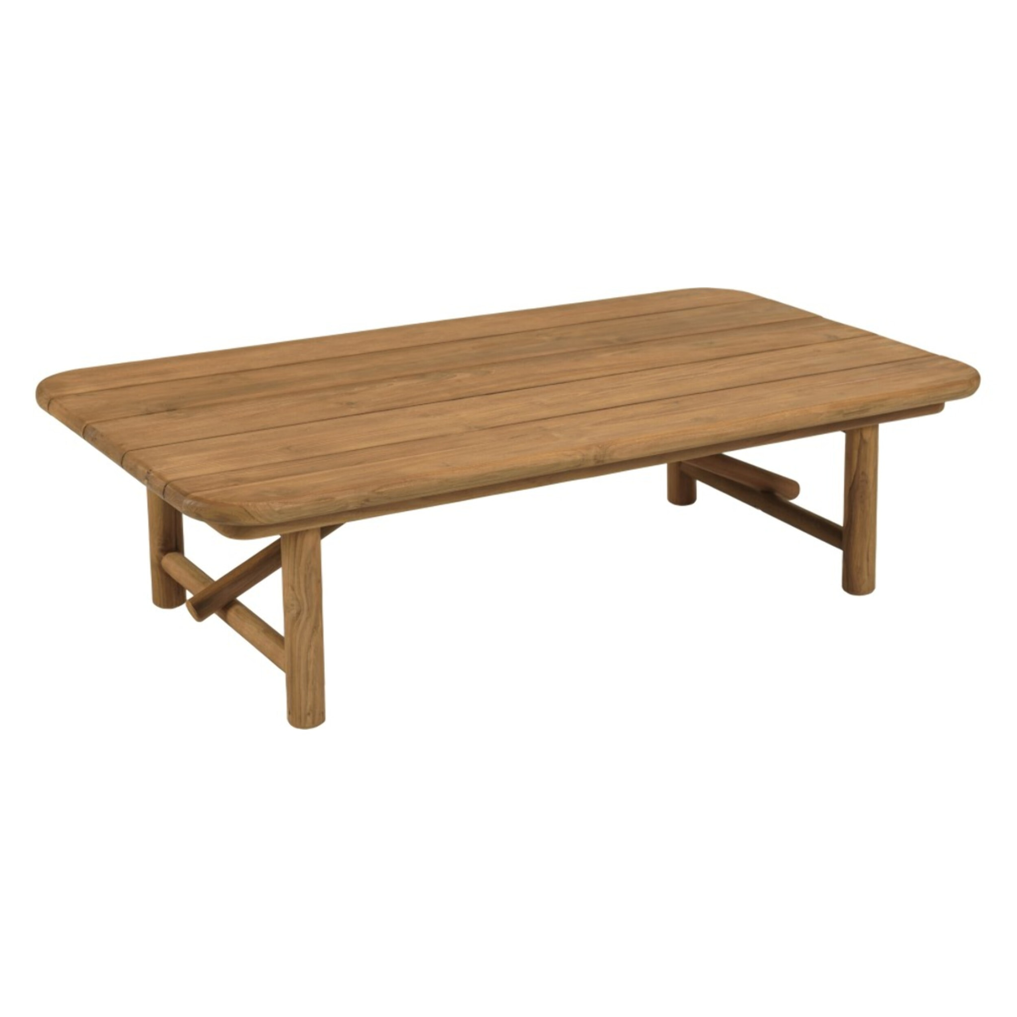 COLINE - Table basse de jardin 130x70cm en bois de teck recyclé