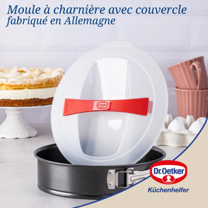 Ensemble de 2 Moules à manqué à charnière 26 cm avec couvercle de transport Dr. Oetker Bake and Go