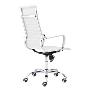 Silla de oficina Letter símil piel Blanco