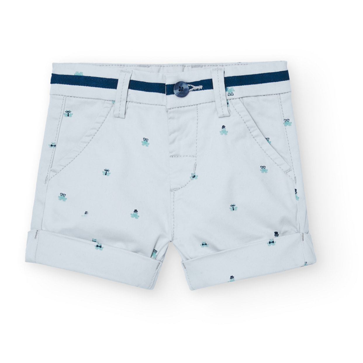 Bermudas de satén para niño con estampado en piedra, Camisa