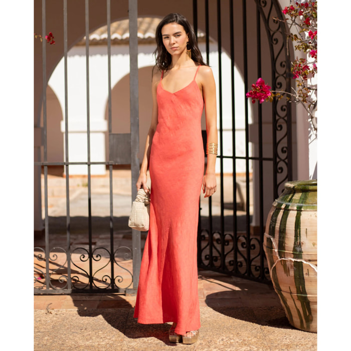 Vestido largo de tirantes