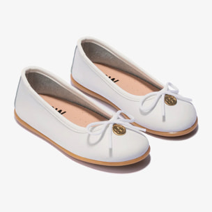 Girl's Beige Bow Ballerinas Napa B&W