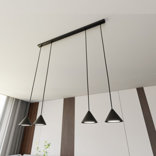 Lampada a sospensione ELIT 4 in acciaio nero opaco