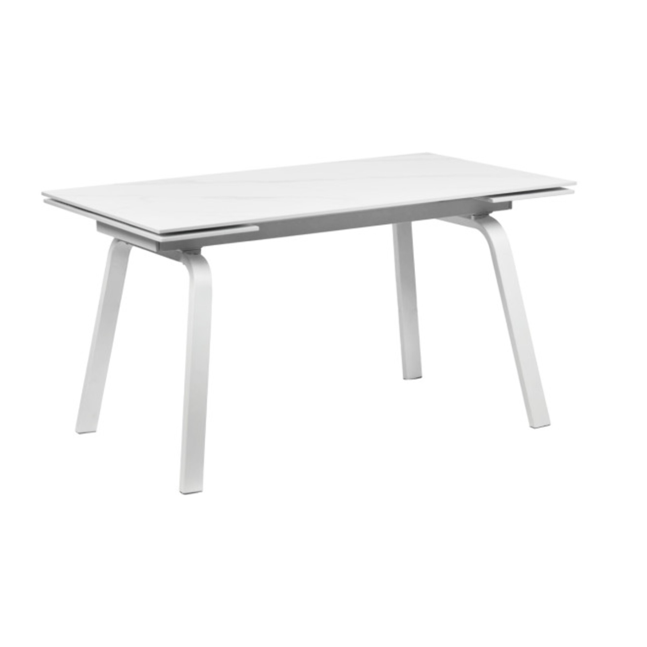 Table de repas en céramique extensible 140cm décor marbre blanc - FREE