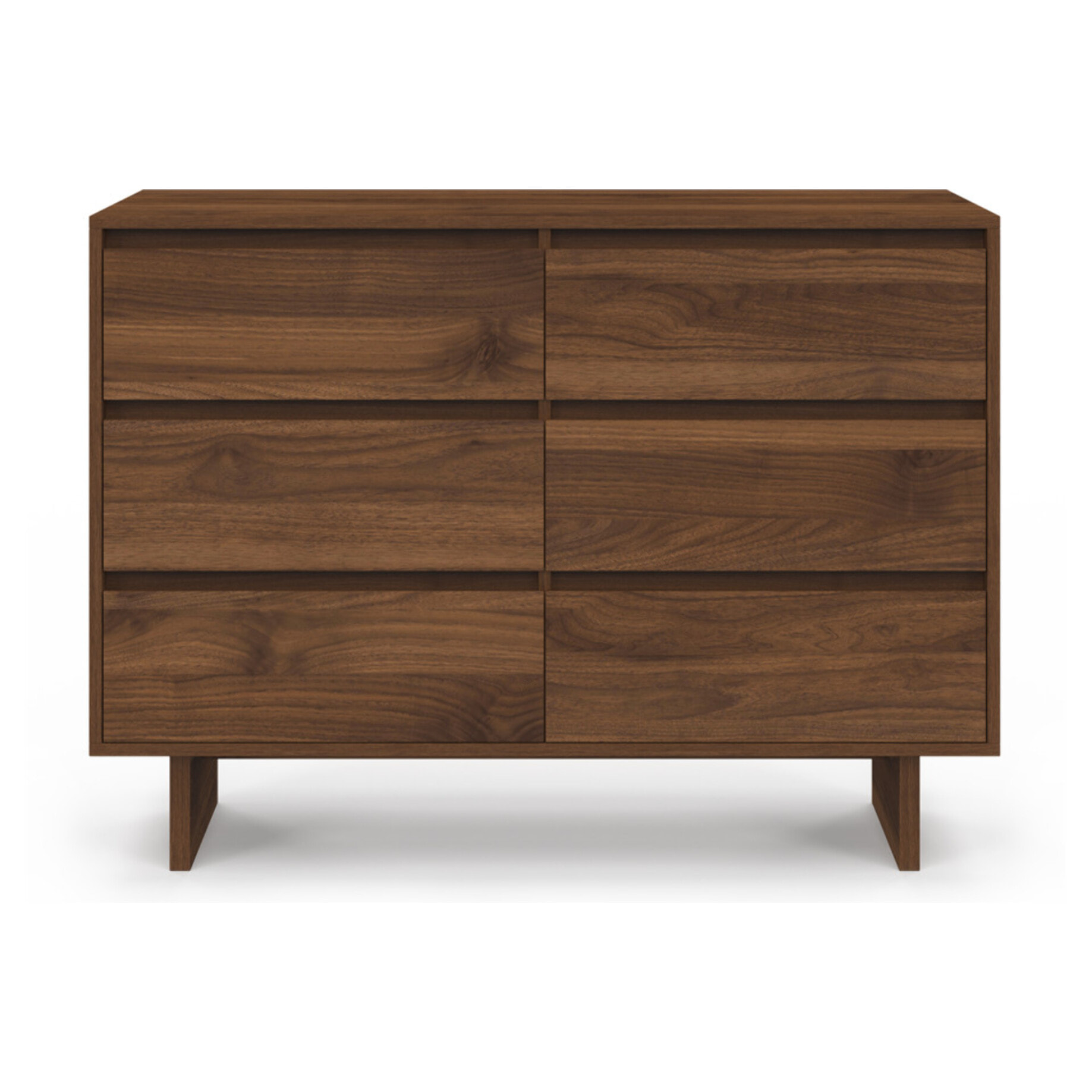 Commode Yumi 6 tiroirs en bois effet noyer