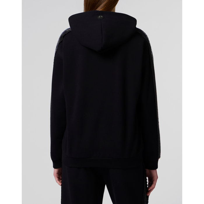PHILIPP PLEIN Zip Hoodie Strass Band