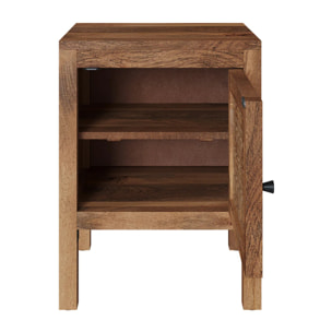 Table de chevet ajourée en bois de manguier - Jaya