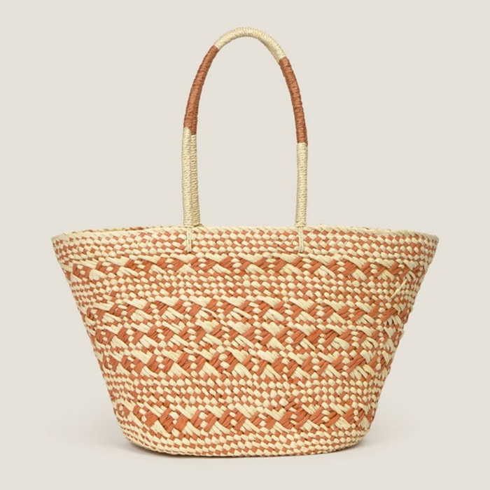 Bolso de playa mimbre Zandra color naranja