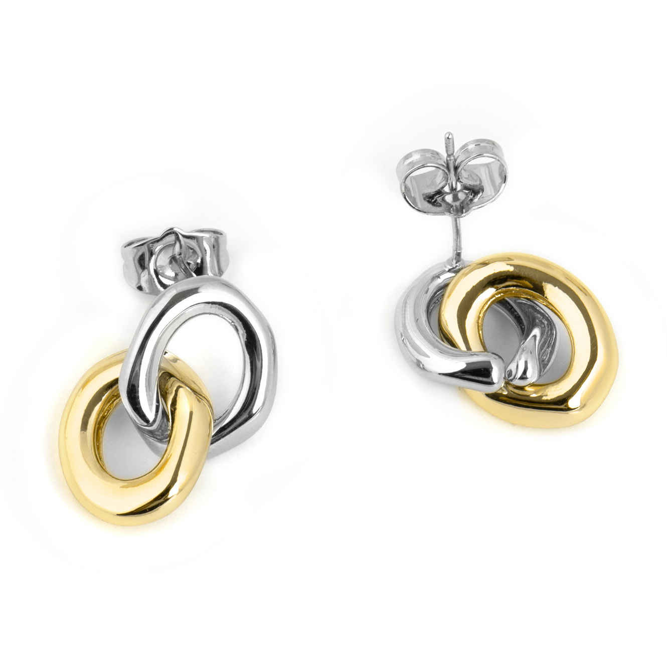 Pendientes acabado en rodio, Oro Amarillo y Rosa de 18K