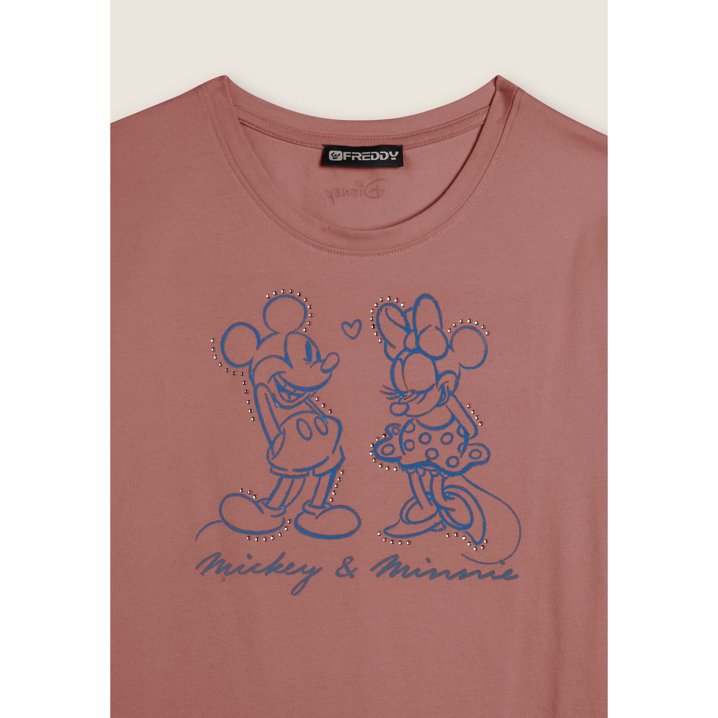 T-shirt da donna con stampa Disney e strass