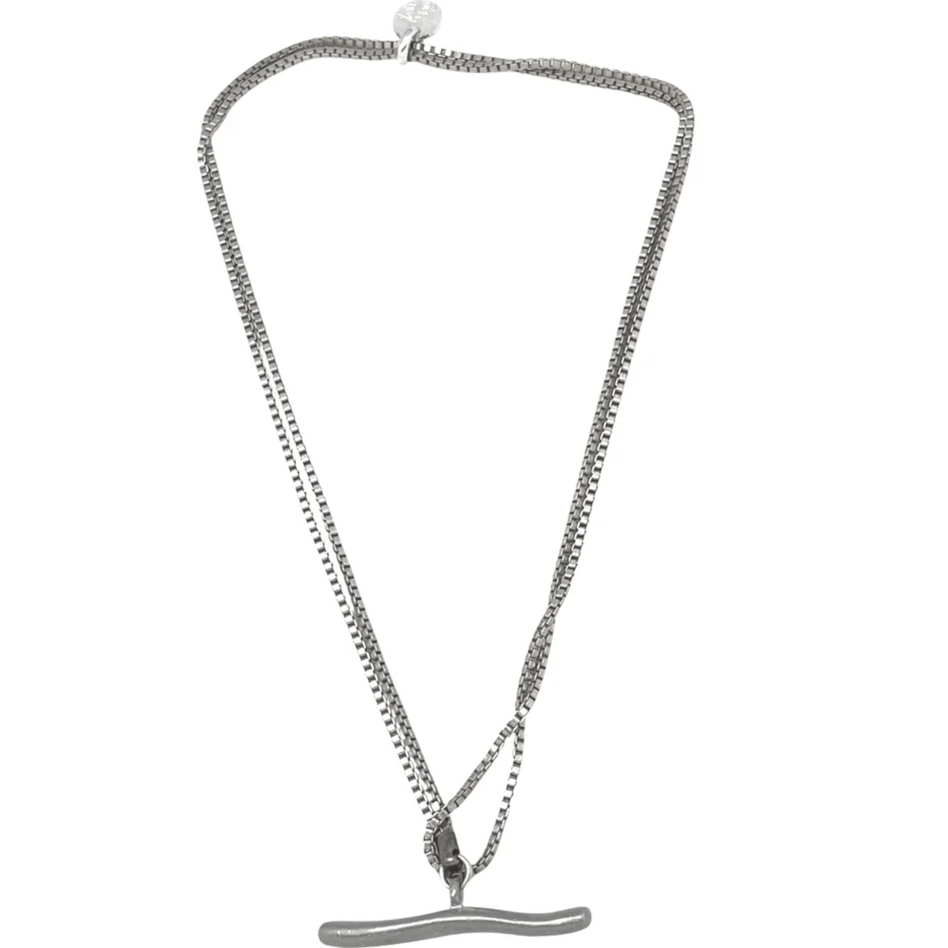 Collar Pendant doble o largo 90 plata 10µ