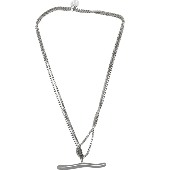 Collar Pendant doble o largo 90 plata 10µ