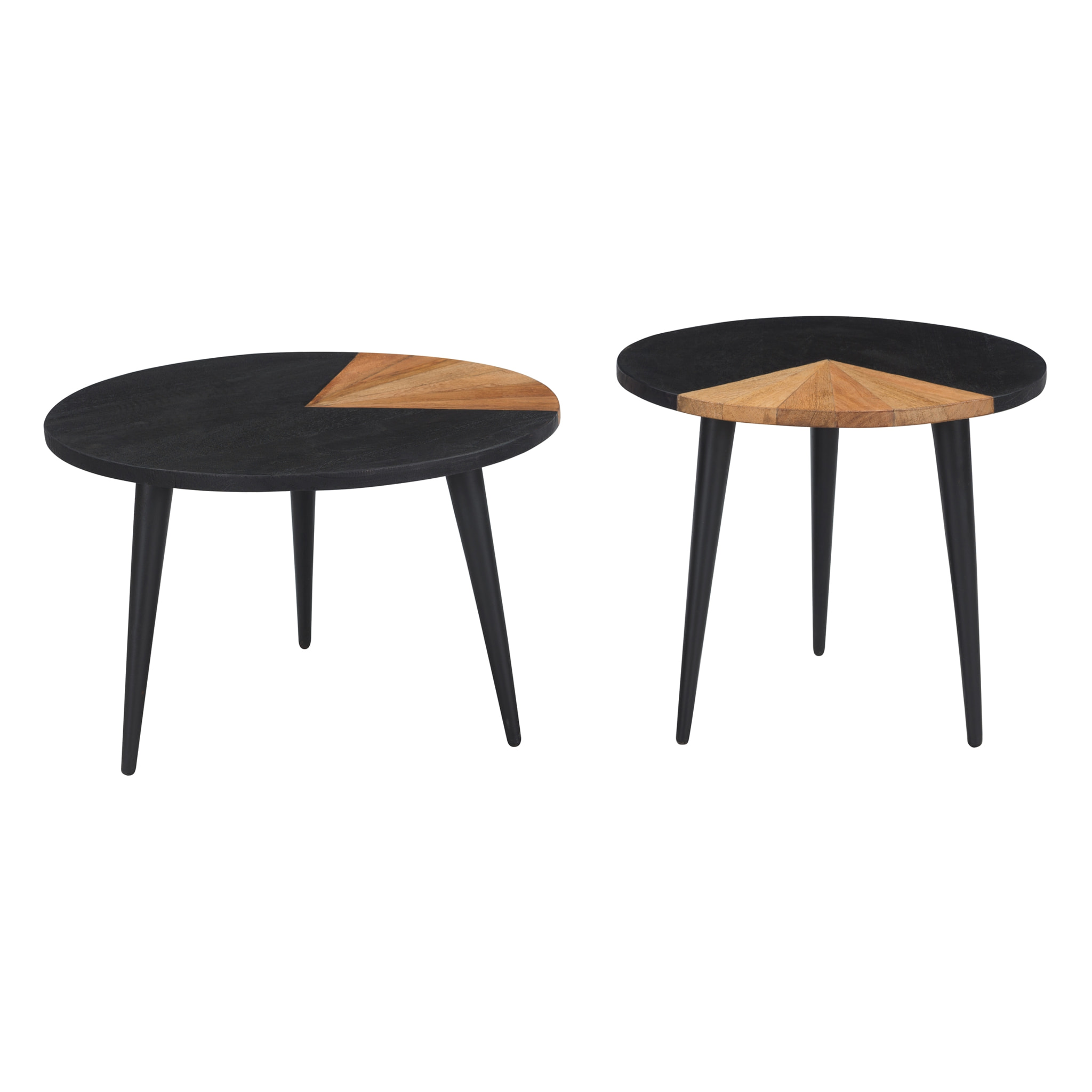 Set de 2 tables basses rondes en bois d'acacia - Binôme