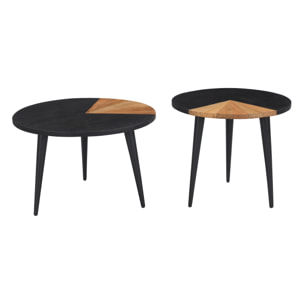 Set de 2 tables basses rondes en bois d'acacia - Binôme
