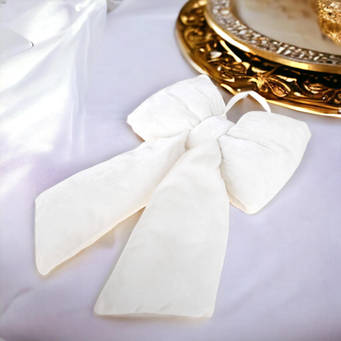 Fiocco Velluto - Pezzi 3 - Colore Crema - 29x6,5Hx21cm - Bianchi Dino