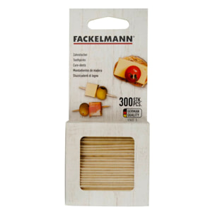 Lot de 300 cure-dents en bois Fackelmann Wood Edition