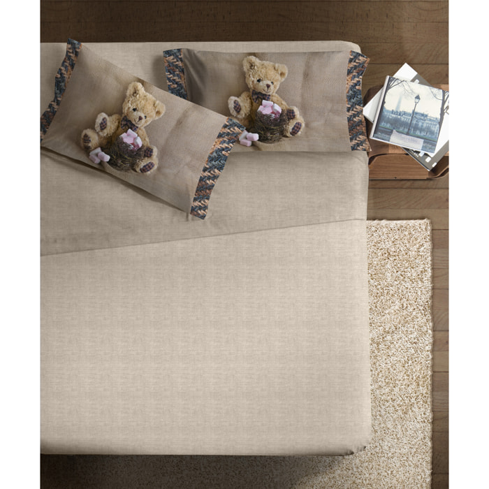 Completo letto 1 Piazza e mezzo IPERSAN fotografico Fine-Art Funny Bear