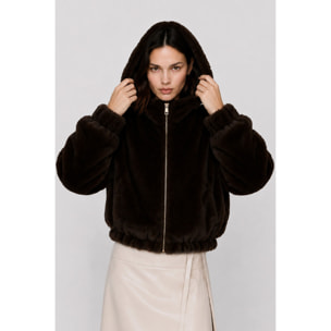 Kocca - Giubbotto da donna in ecopelliccia con cappuccio e zip Donna
