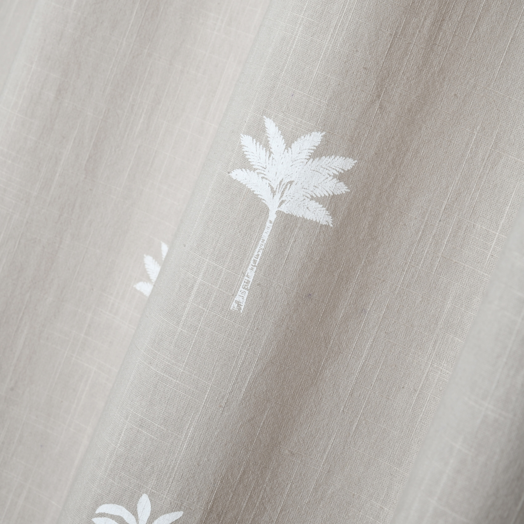 Rideau motifs palmier brodés - Beige