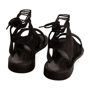 Sandalias gladiadoras de ante negras