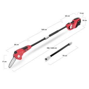 Podadora de altura de batería espada de 170mm capacidad de corte de hasta 150mm - Greencut PP400L