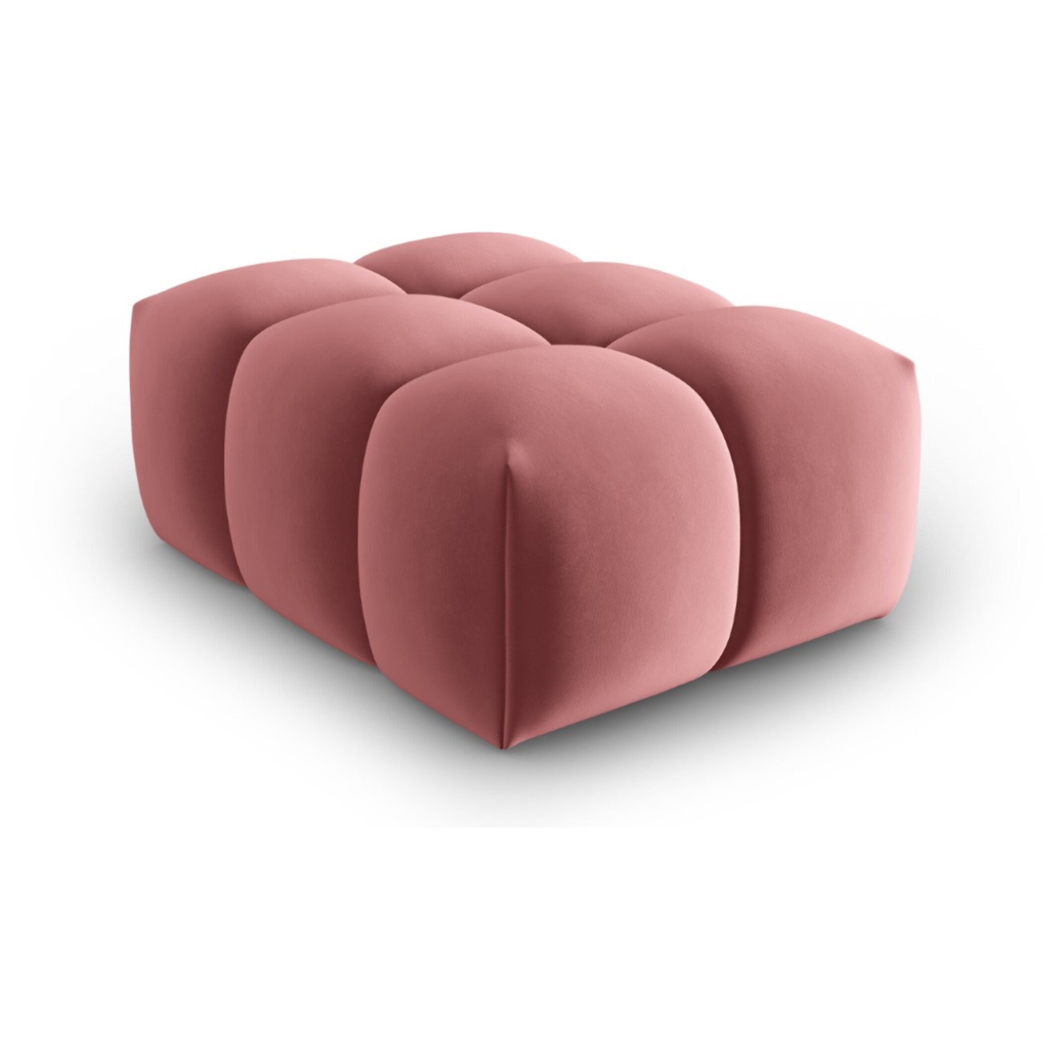 Pouf "Lorella" en velours saumon