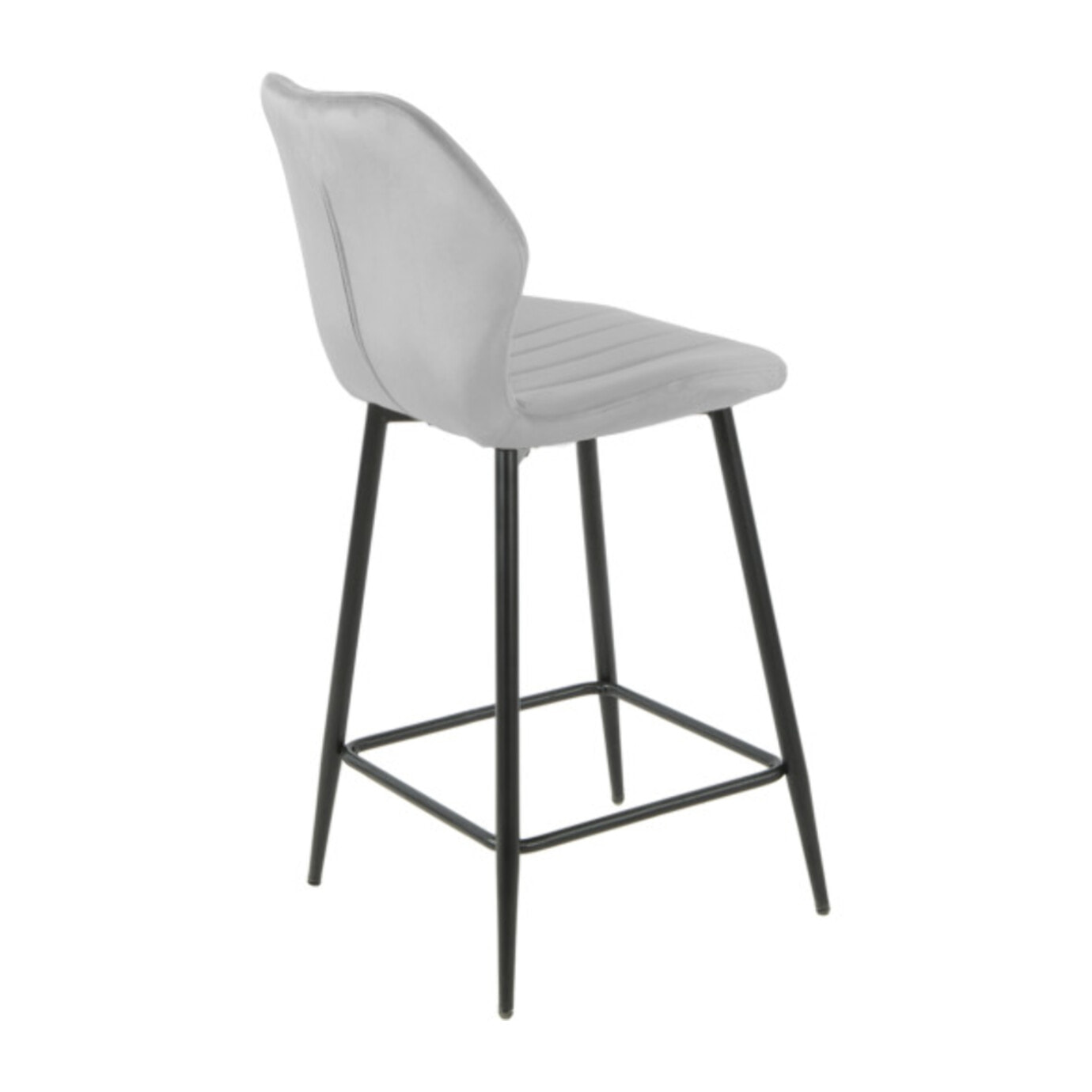 Chaise haute en velours capitonné avec dossier - 3 coloris - VICTOR