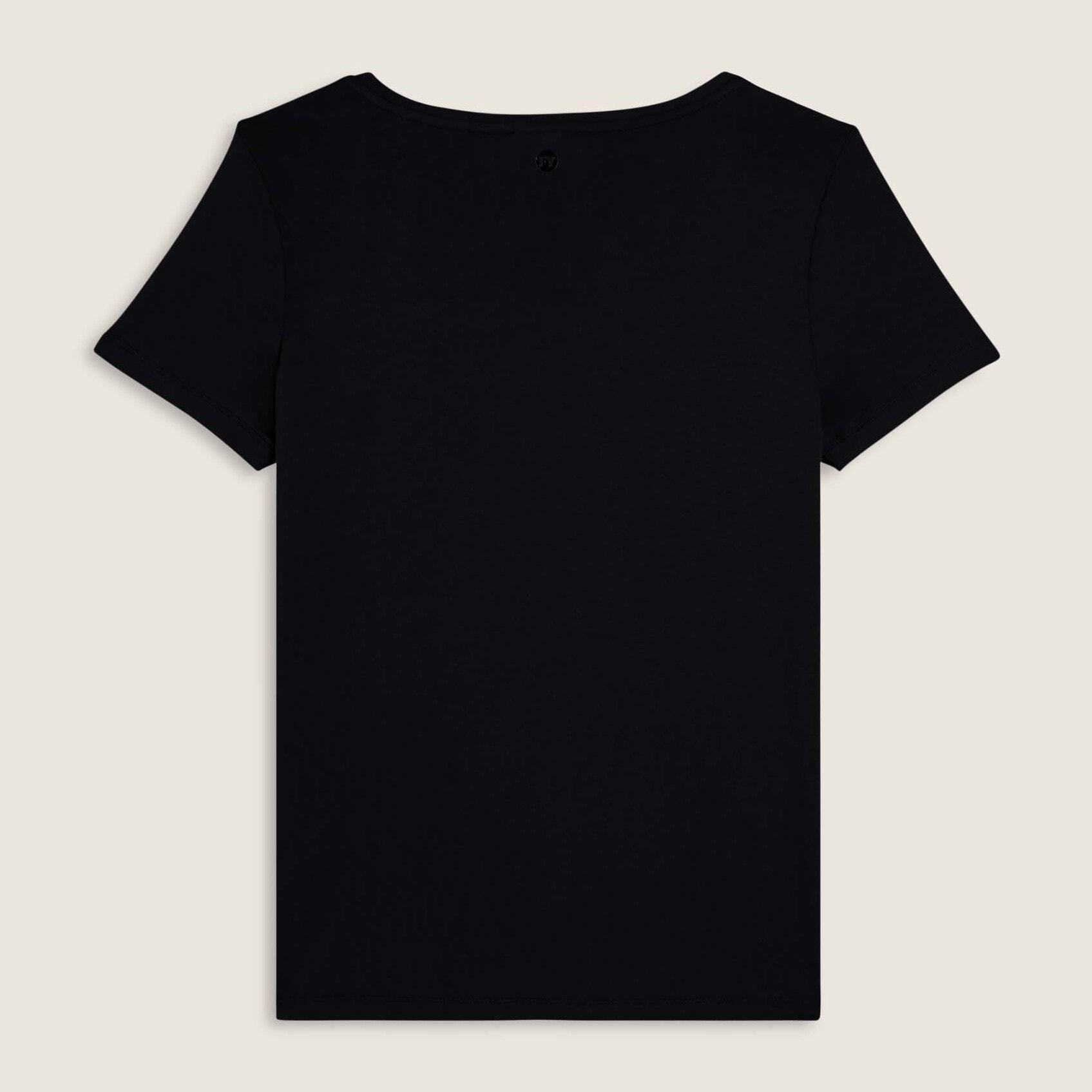 T-shirt donna con logo strass e glitter