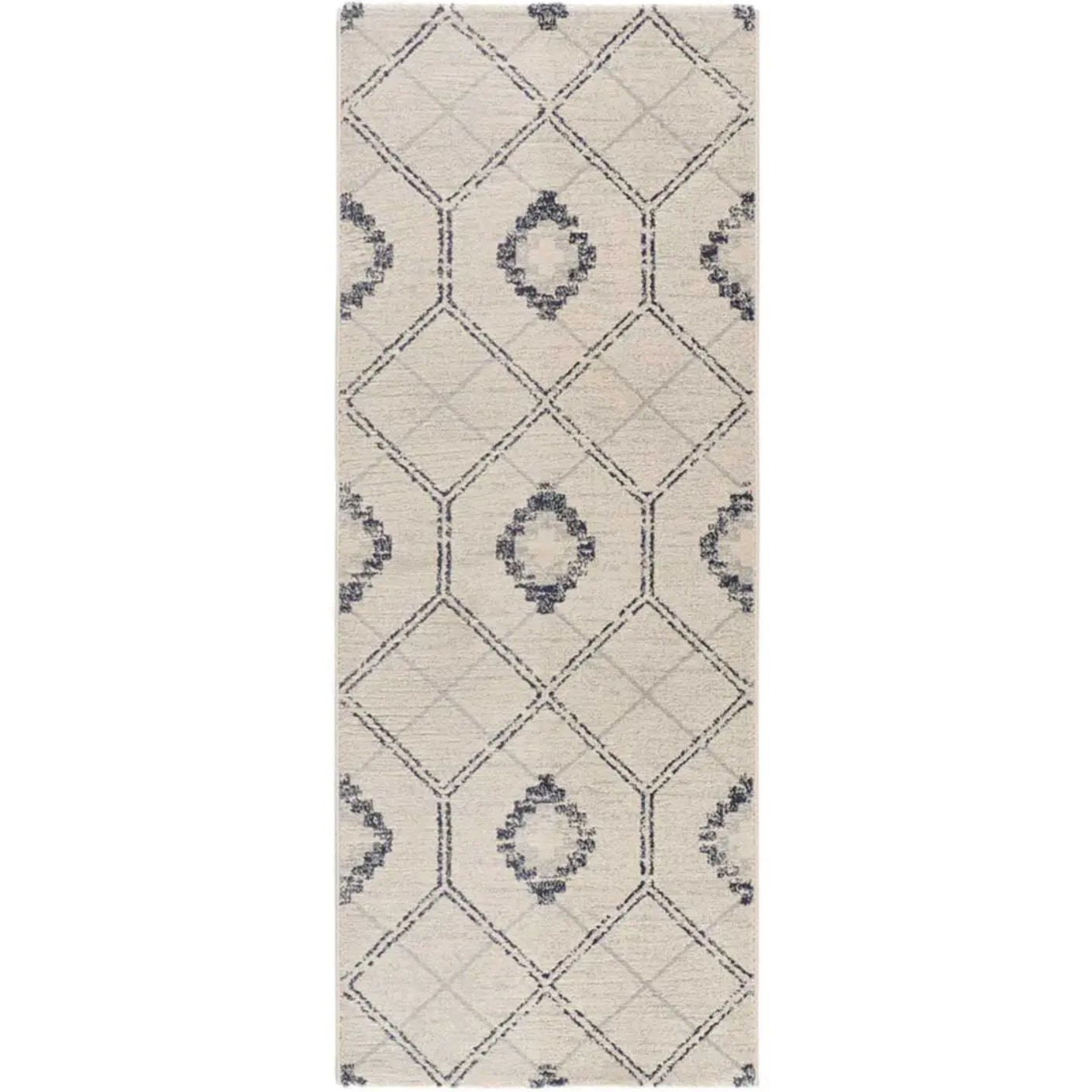 SIROCO Alfombra geométrica de pelo corto azul, varias medidas disponibles.