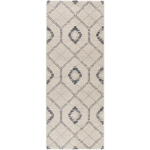 SIROCO Alfombra geométrica de pelo corto azul, varias medidas disponibles.