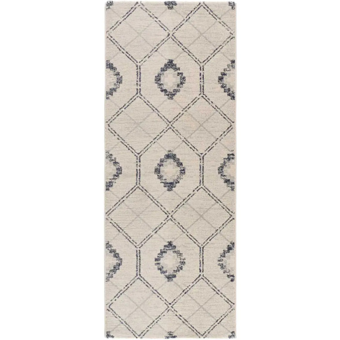 SIROCO Alfombra geométrica de pelo corto azul, varias medidas disponibles.