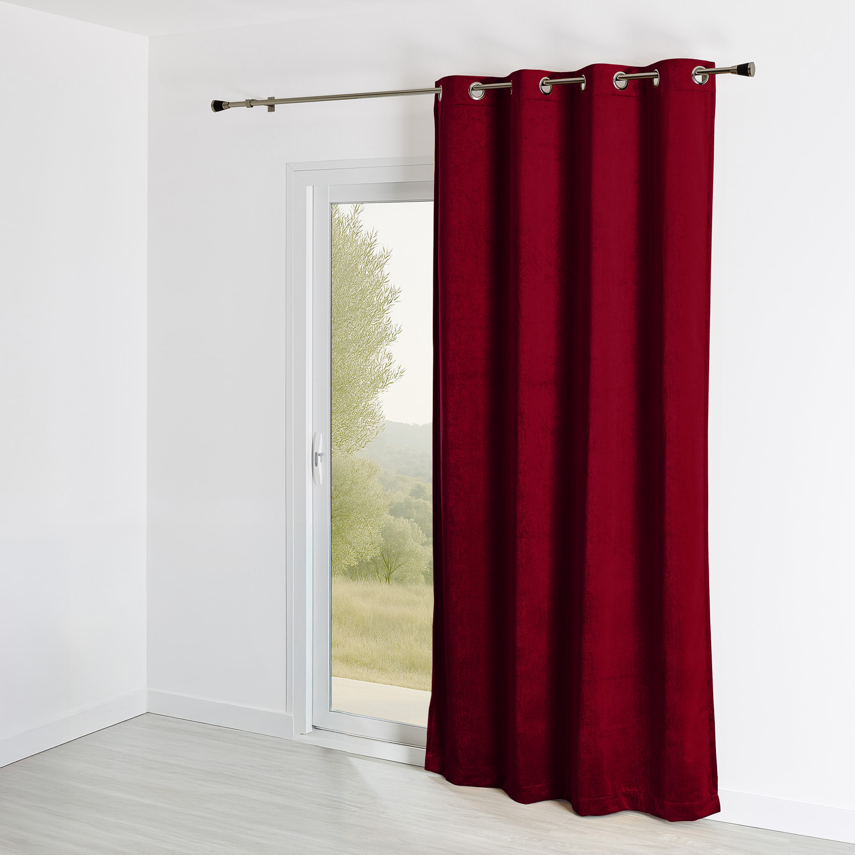 Rideau Ignifugé  M1 en velours premium - Bordeaux