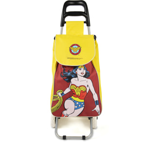 Carrello portaspesa Excelsa Wonder Woman, capacità 38 L, sacca removibile idrorepellente, multicolore