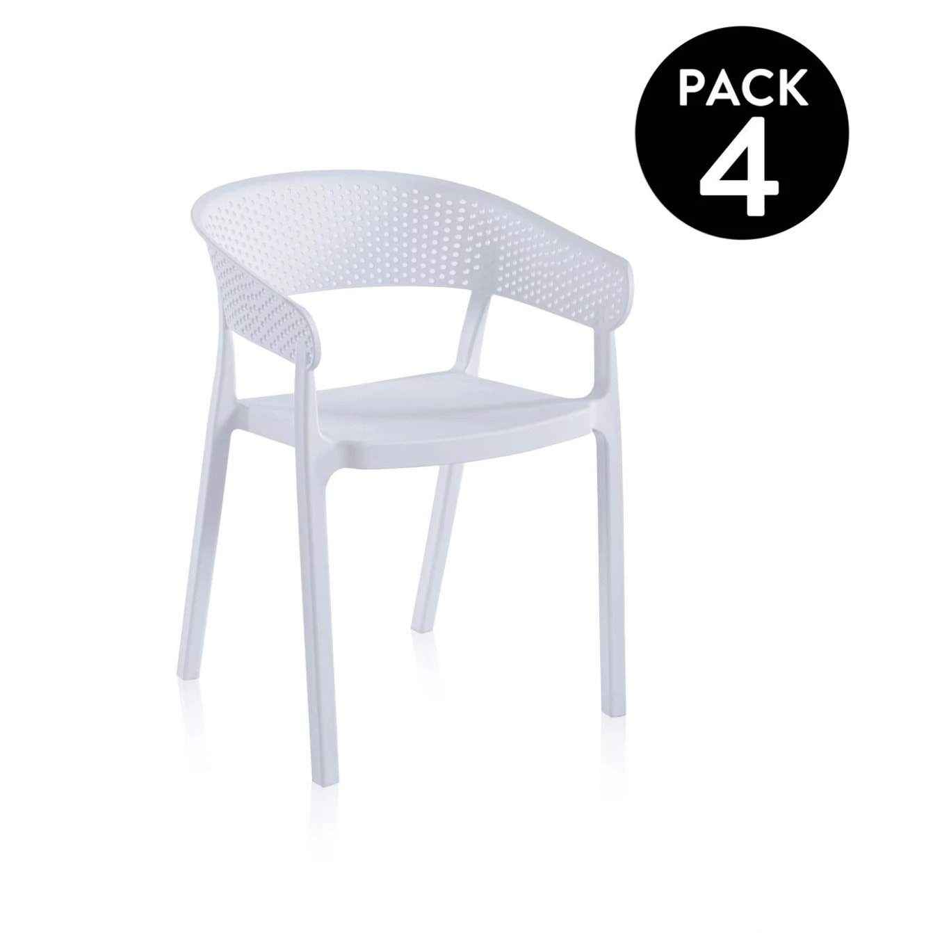 Pack 4 sillas de exterior Diza Blanco