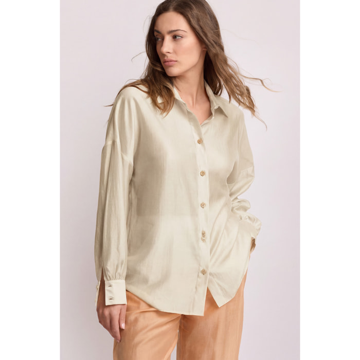 Kocca - Camicia elegante stile minimal Donna, Tinta unita, Colletto di camicia