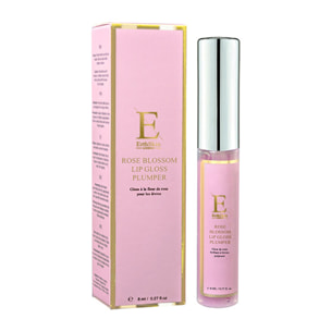 Brillo de labios voluminizador de pétalos de rosa