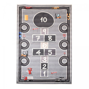 Tapis enfant 80x150 MAREL Gris, très doux et facile d'entretien