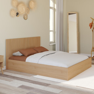 Lit coffre Faustine 160x200cm tête de lit lattes